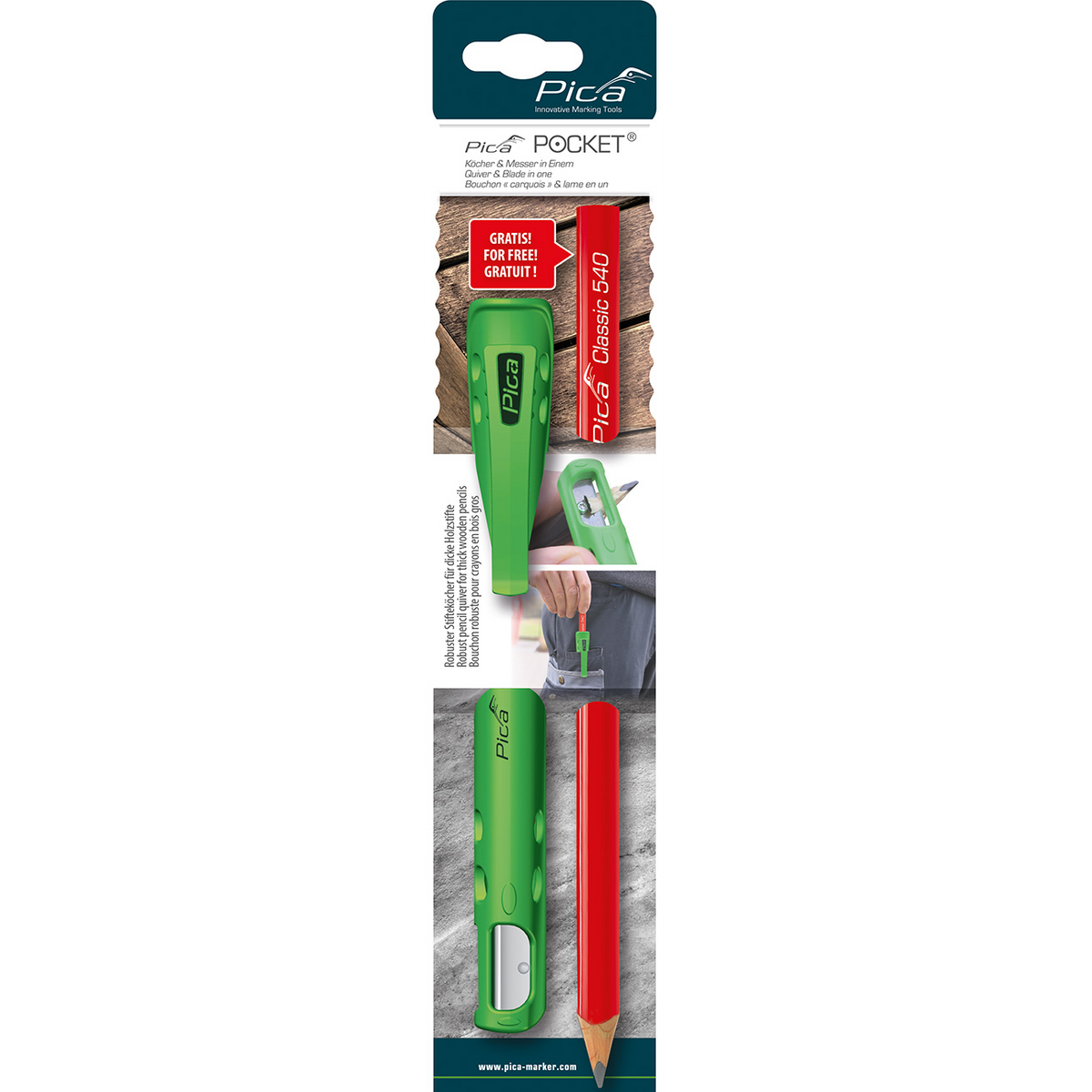 Pica POCKET + Carpenter Pencil Blister Pack | PICA Marking Tools ...
