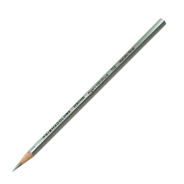 Sanford Prismacolor Verithin Color Pencil, Metallic Silver - 12 pack