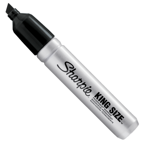 King Size Permanent Markers – 24 Pack, Black, Chisel Tip | Writes On Wet, Oily & Rough Surfaces